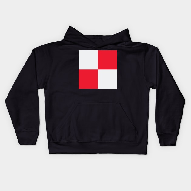 Sheffield United Red and White Checkered Fan Flag Kids Hoodie by Culture-Factory